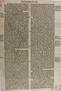 Holinshed's Chronicle, 1577. Richard the Second.