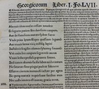Virgil’s Georgics. Glossed post incunable leaf, 1507