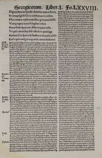 Virgil’s Georgics. Glossed post incunable leaf, 1507.