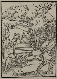 Albrecht Dürer woodcut. The Ship of Fools incunable leaf, 1497 edition.