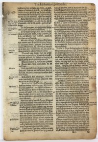 Holinshed’s Chronicle leaf, 1577, with a woodcut illustration of King Edgar
