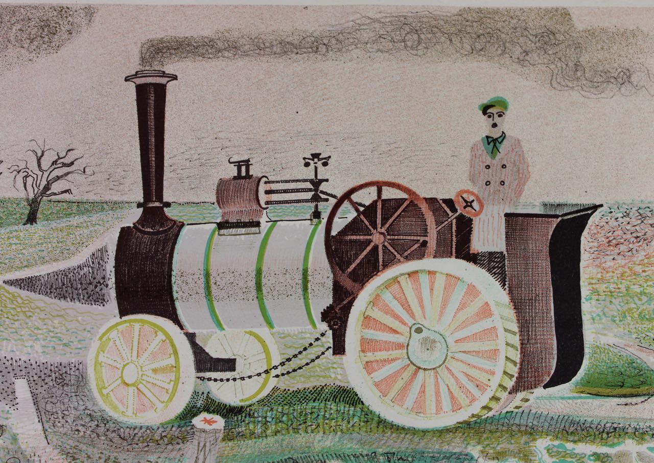 “Timber felling in Essex” 1946 Rothenstein lithograph - Click Image to Close