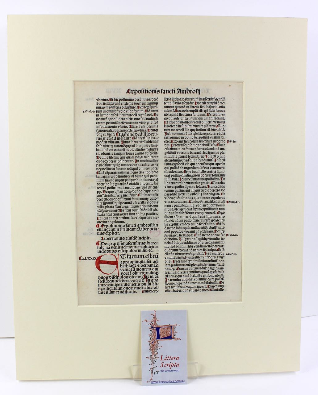 Saint Ambrosius - "Opera" incunable leaf, 1492 - Click Image to Close