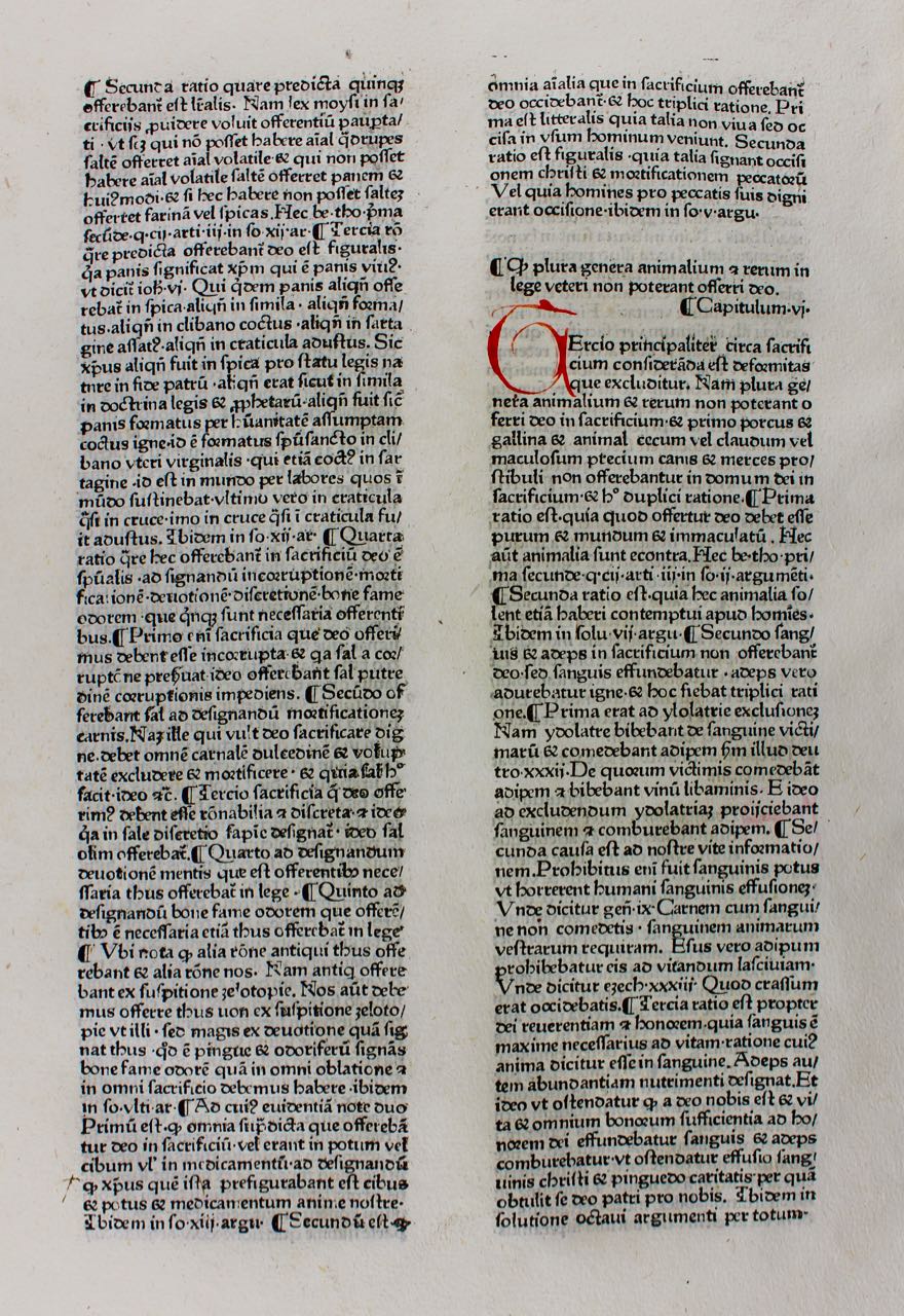 Very Early incunable leaf, 1474. Rainerius of Pisa.