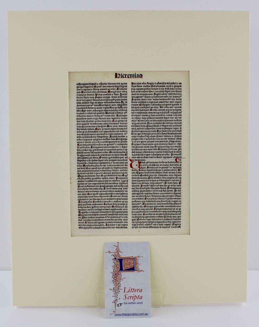 Incunable “Biblia Latina” leaf, 1488. Book of Jeremiah. - Click Image to Close
