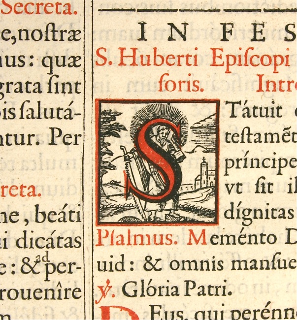 Missal leaf, 1626. St. Hubert - Click Image to Close