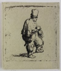 Rembrandt’s “The Barrel-organ player” Durand etching c. 1865