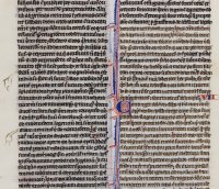 Parisian ”Pocket Bible” manuscript leaf, c.1250.