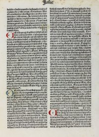 Book of Joshua. Incunable leaf, 1488