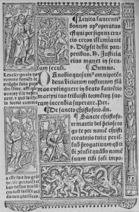The Suffrages of the Saints. Book of Hours leaf printed on paper c.1530, Paris