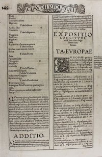 Ptolemy's "Geographica" leaf, 1535 edition, Lyon.