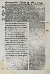 Virgil’s Georgics. Tree cultivation. Glossed post incunable leaf, 1507.