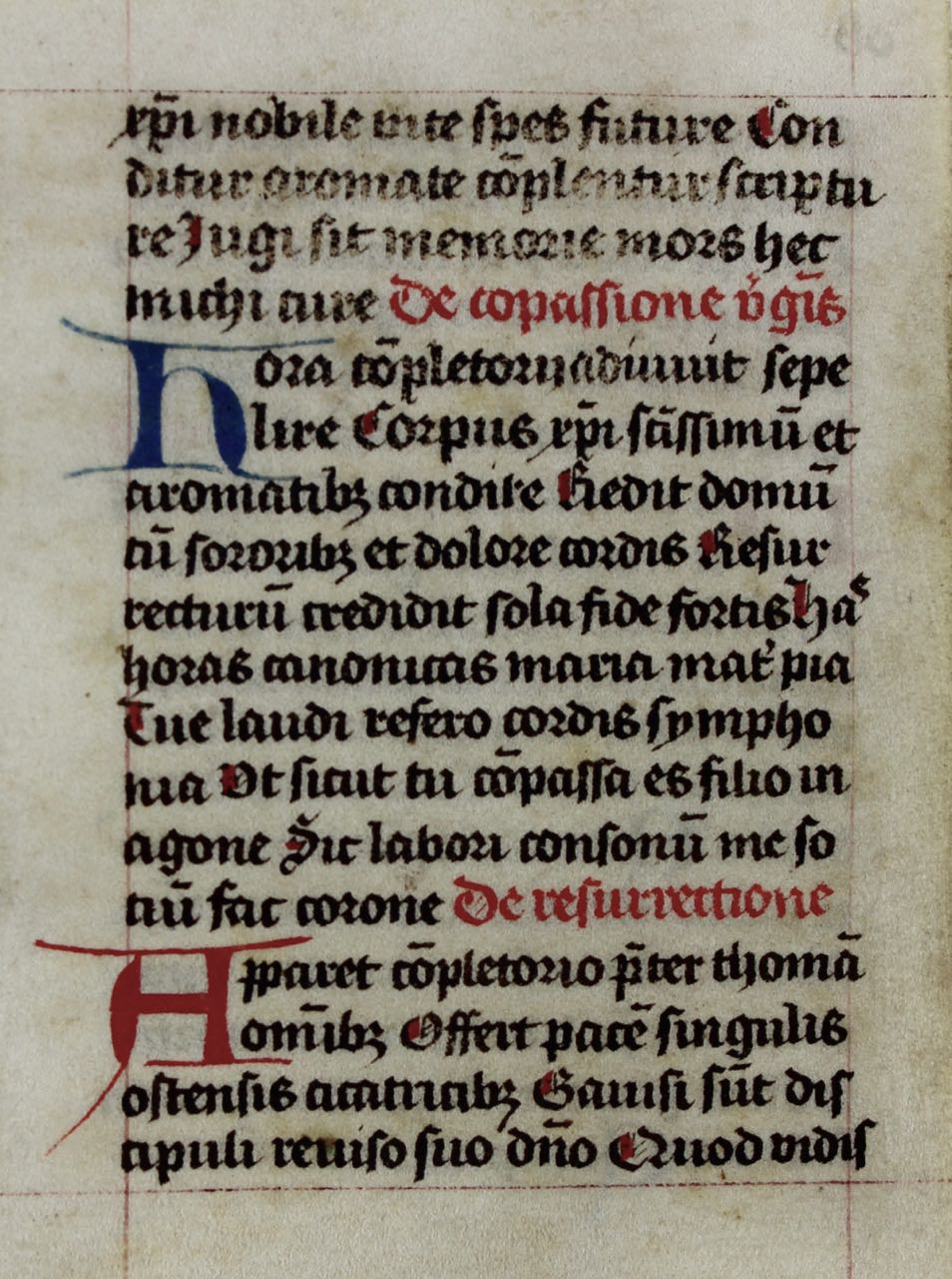 Tiny Book of Hours leaf, Flanders, c. 1475.