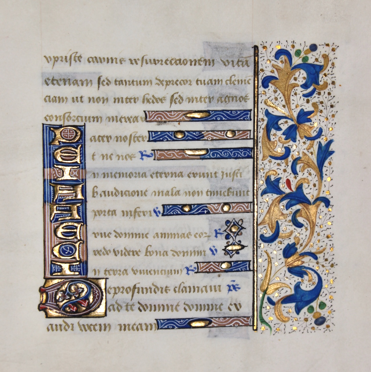 Sparkling illuminations, Book of Hours leaf, c.1490, France. Sparkling illuminations, Book of Hours leaf, c.1490, France.